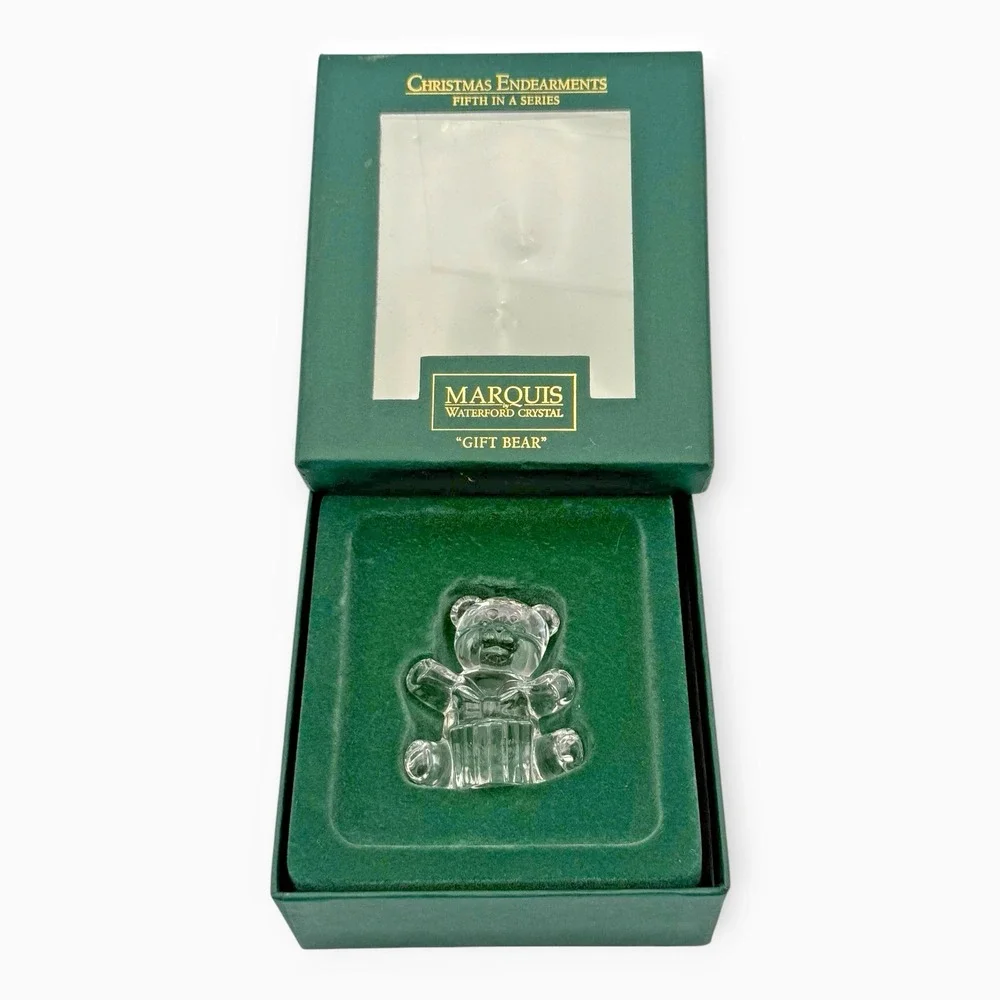 Marquis Waterford Crystal Gift Bear Christmas Endearments 5th Series Ornament